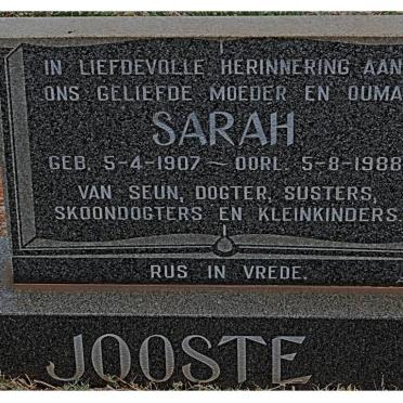 JOOSTE Sarah 1907-1988