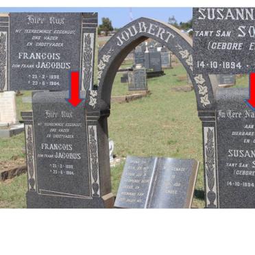 JOUBERT Francois Jacobus 1898-1964 &amp; Susanna Sophia ELOFF 1894-1973