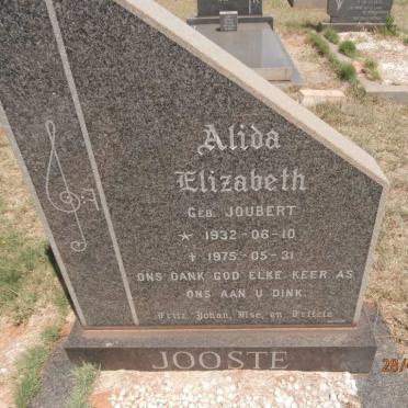JOOSTE Alida Elizabeth nee JOUBERT 1932-1975