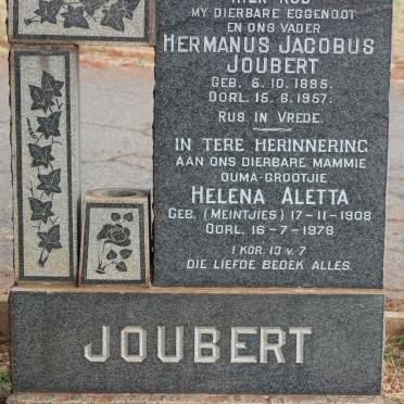 JOUBERT Hermanus Jacobus 1895-1957 &amp; Helena Aletta MEINTJIES 1908-1978
