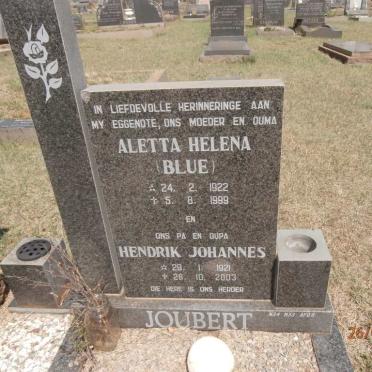 JOUBERT Hendrik Johannes 1921-2003 &amp; Aletta Helena 1922-1999
