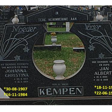 KEMPEN Jan Albert 1903-1988 &amp; Johanna Christina 1907-1984