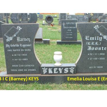 KEYS B.I.C. 1924-1983 &amp; Emelia Louisa E. JOOSTE 1906-2000
