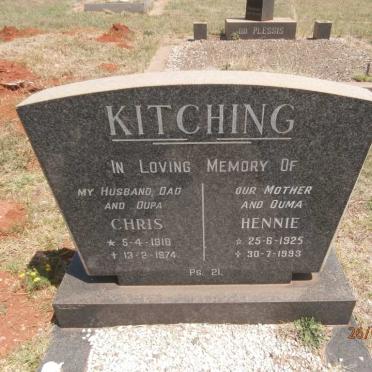 KITCHING Chris 1918-1974 &amp; Hennie 1925-1993