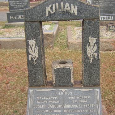 KILIAN Joseph Jacobus 1898-1948 &amp; Johanna Elizabeth LOOTS 1905-1965