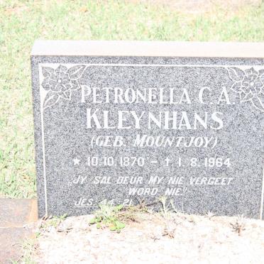 KLEYNHANS Petronella C.A. nee MOUNTJOY 1870-1964