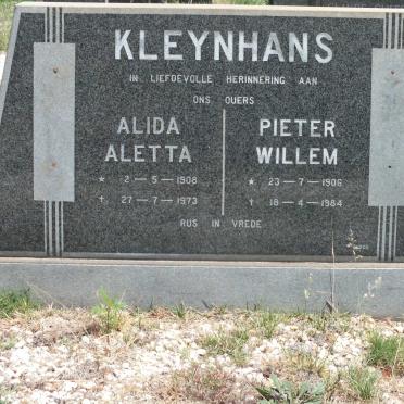 KLEYNHANS Pieter Willem 1906-1984 &amp; Alida Aletta 1908-1973