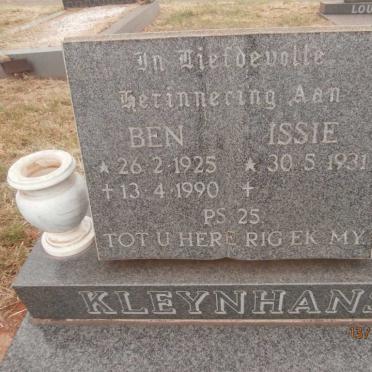 KLEYNHANS Ben 1925-1990 &amp; Issie 1931-