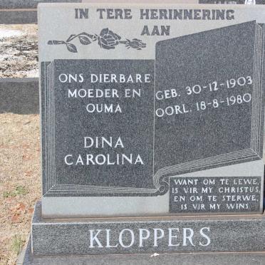 KLOPPERS Dina Carolina 1903-1980
