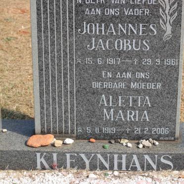 KLEYNHANS Johannes Jacobus 1917-1961 &amp; Aletta Maria 1919-2006