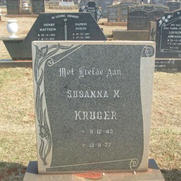 KRUGER Susanna M. 1943-1977