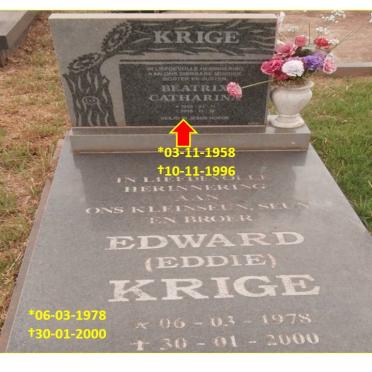 KRIGE Beatrix Catharina 1958-1996 :: KRIGE Edward 1978-2000