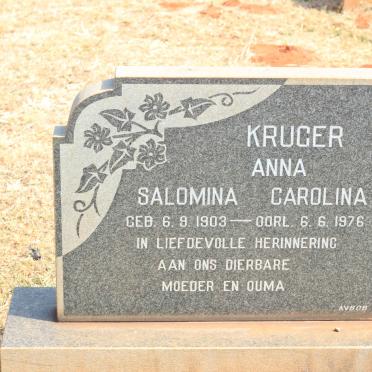 KRUGER Anna Salomina Carolina 1903-1976
