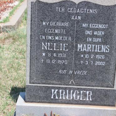 KRUGER Martiens 1926-2002 &amp; Nelie 1931-1970