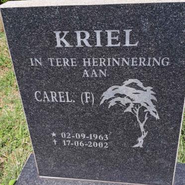KRIEL Carel F. 1963-2002