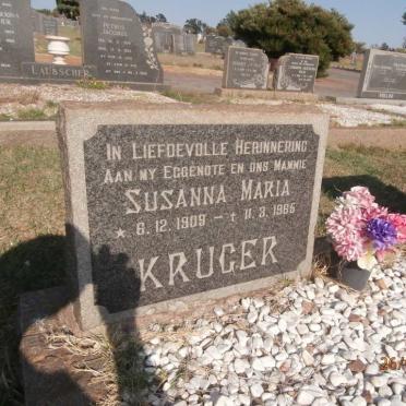 KRUGER Susanna Maria 1909-1965
