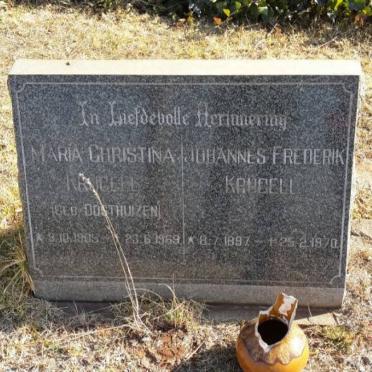 KRUGELL Johannes Frederik 1897-1970 &amp; Maria Christina OOSTHUIZEN 1905-1969