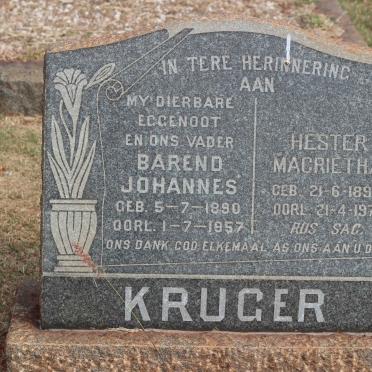 KRUGER Barend Johannes 1890-1957 &amp; Hester Magrietha 1893-1971