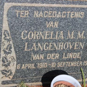 LANGENHOVEN Cornelia M.M. nee VAN DER LINDE 1910-1962