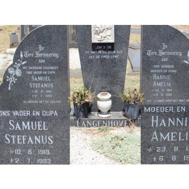 LANGENHOVEN Samuel Stefanus 1918-1983 &amp; Hannie Amelia 1918-1992