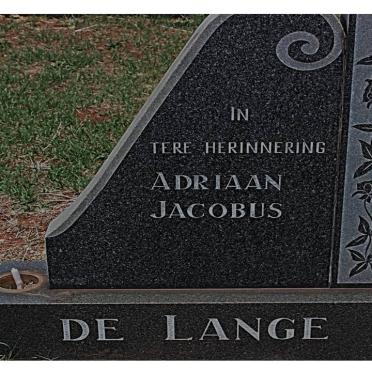 LANGE Adriaan Jacobus, de