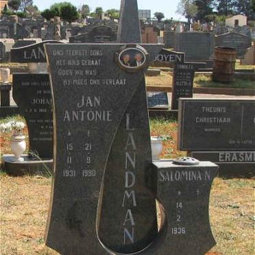 LANDMAN Jan Antonie 1931-1990 &amp; Salomina N. 1936-
