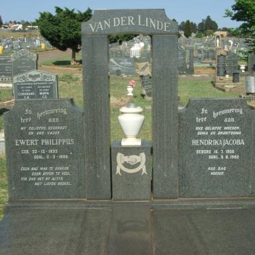 LINDE Hendrika Jacoba, van der 1905-1982 :: LINDE Ewert Philippus, van der 1933-1966
