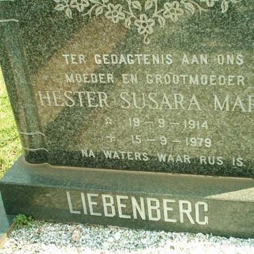 LIEBENBERG Hester Susara Maria 1914-1979