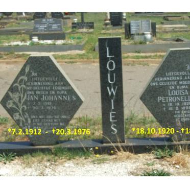 LOUWIES  Jan Johannes 1912-1976 &amp; Louisa Petronella 1920-1998