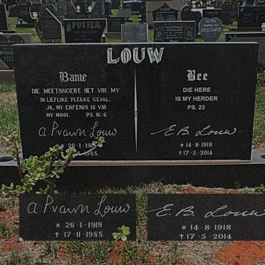 LOUW A.P. van W. 1919-1985 &amp; E.B. 1918-2014