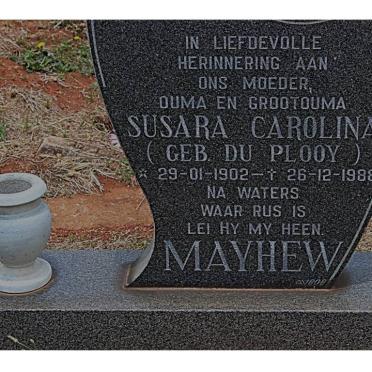 MAYHEW Susara Carolina nee DU PLOOY 1902-1988