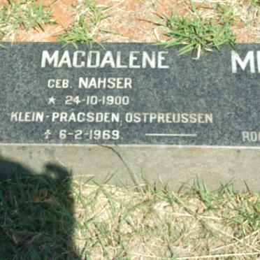MIGLO Magdalene nee NAHSER 1900-1969