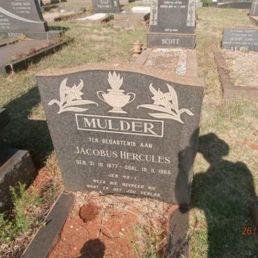 MULDER Jacobus Hercules 1877-1965