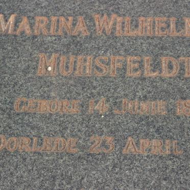 MUHSFELDT Marina Wilhelmina 1896-1958
