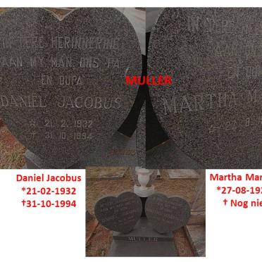 MULLER Daniel Jacobus 1932-1994 &amp; Martha Maria J. 1928-