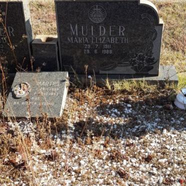 MULDER Wynand 1903-1967 &amp; Maria Elizabeth 1911-1988 :: ? Marthie -1992