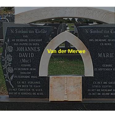 MERWE Johannes David, van der 1936-1984 &amp; Marie 1939-