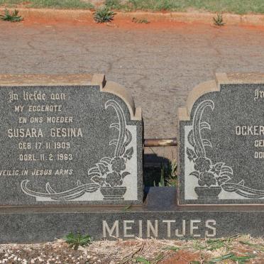 MEINTJES Ockert Rodolph 1907-1967 &amp; Susara Gesina 1909-1963