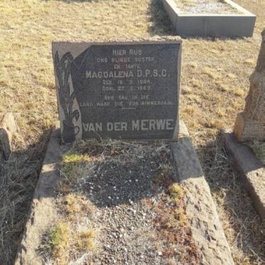 MERWE Magdalena D.P.S.C., van der 18??-1950
