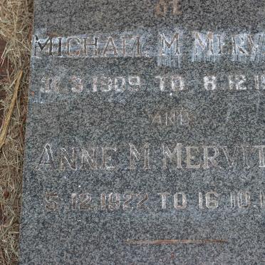 MERVITZ Michael M. 1909-1962 &amp; Anne M. 1922-1989