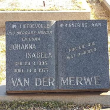 MERWE Johanna Isabela, van der 1895-1977