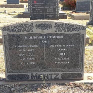 MENTZ Jan Carl 1923-1970 &amp; Joey 1923-2004
