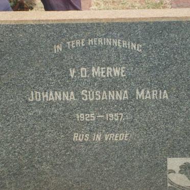 MERWE Johanna Susanna Maria, v.d. 1925-1957