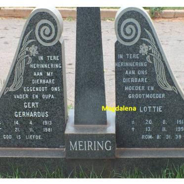 MEIRING Gert Gerhardus 1913-1981 &amp; Magdalena 1914-1997