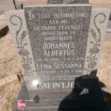 MEINTJES Johannes Albertus 1908-1979 &amp; Lena Sussanna 1911-1996