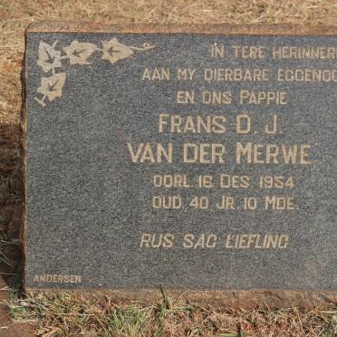 MERWE Frans D.J., van der -1954