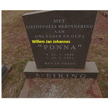 MEIRING Willem Jan Johannes 1940-1994
