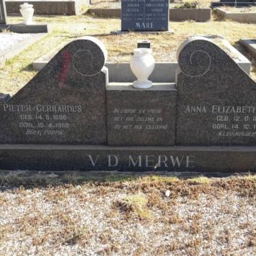 MERWE Pieter Gerhardus, v.d. 1886-1968 &amp;  Anna Elizabeth Martha 1891-1968