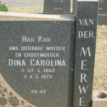 MERWE Dina Carolina, van der 1893-1973