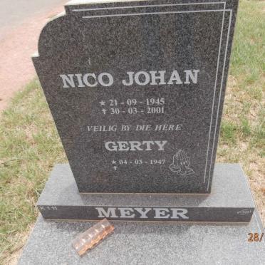 MEYER Nico Johan 1945-2001 &amp; Gerty 1947-